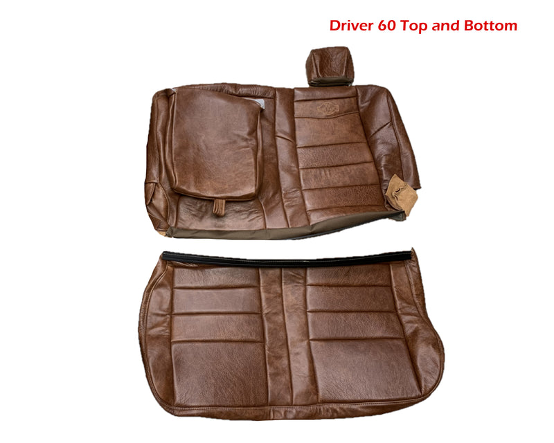 2002-2007 FORD F250 F350 KING RANCH REPLACEMENT GENUINE LEATHER SECOND (2nd) ROW SEAT COVERS - Auto Seat Replacement