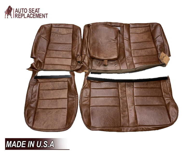 2002-2007 FORD F250 F350 KING RANCH REPLACEMENT GENUINE LEATHER SECOND (2nd) ROW SEAT COVERS - Auto Seat Replacement