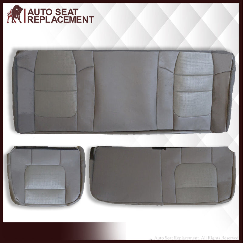 2001 2002 2003 Ford F350/F250 Lariat Extended Cab SECOND ROW Perforated Leather Seat Cover in Gray - Auto Seat Replacement