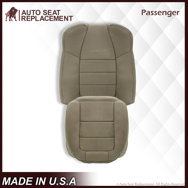 2001 2002 2003 Ford F350/F250 Lariat Extended Cab Perforated Leather Seat Cover in Tan - Auto Seat Replacement