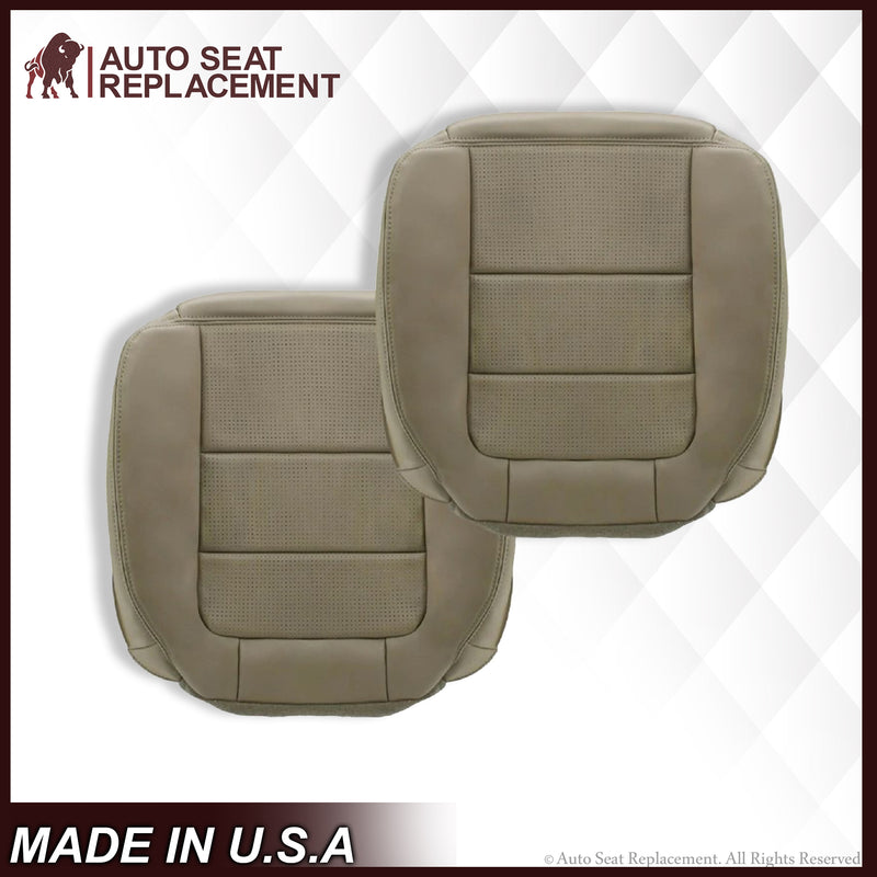 2001 2002 2003 Ford F350/F250 Lariat Extended Cab Perforated Leather Seat Cover in Tan - Auto Seat Replacement