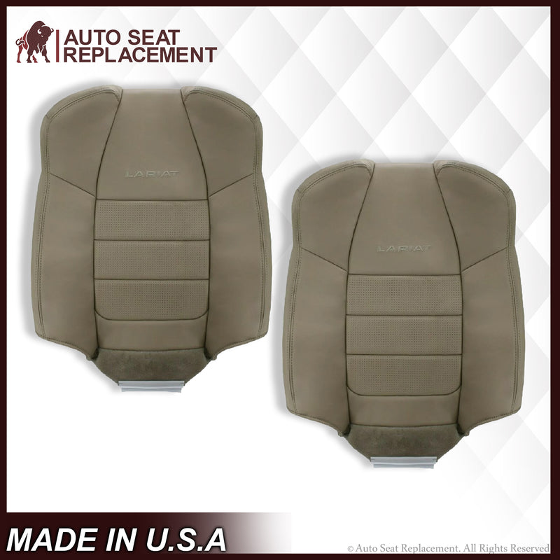 2001 2002 2003 Ford F350/F250 Lariat Extended Cab Perforated Leather Seat Cover in Tan - Auto Seat Replacement