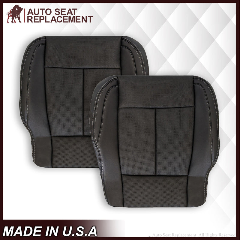 2015 2016 2017 2018 2019 2020 2021 Ford F150 Super Crew Perforated Bottom Seat Cover In Black Leather or Vinyl