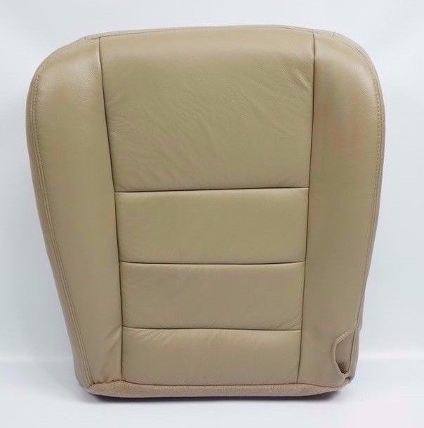 2002 - 2007 Ford F250 F350 Lariat Driver Bottom Seat Cover Parchment TAN / VINYL- 2000 2001 2002 2003 2004 2005 2006- Leather- Vinyl- Seat Cover Replacement- Auto Seat Replacement