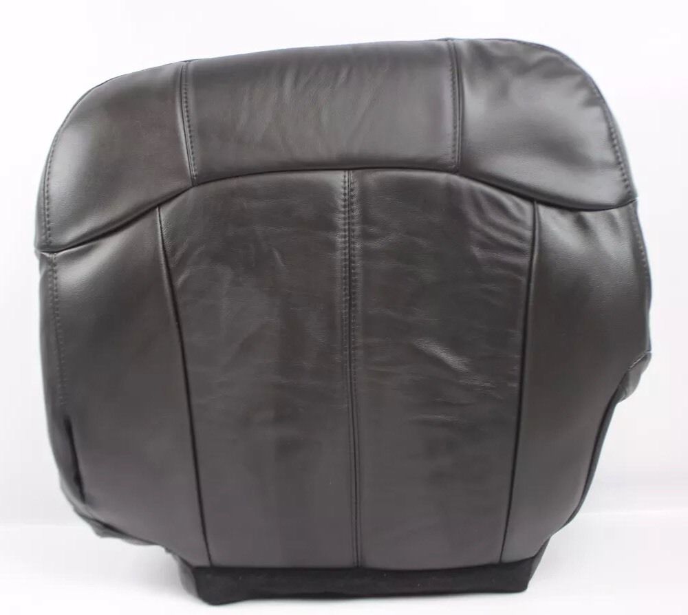 1999 2000 2001 2002 Chevy Silverado Bottom Driver Leather Seat Cover Dark Gray- 2000 2001 2002 2003 2004 2005 2006- Leather- Vinyl- Seat Cover Replacement- Auto Seat Replacement