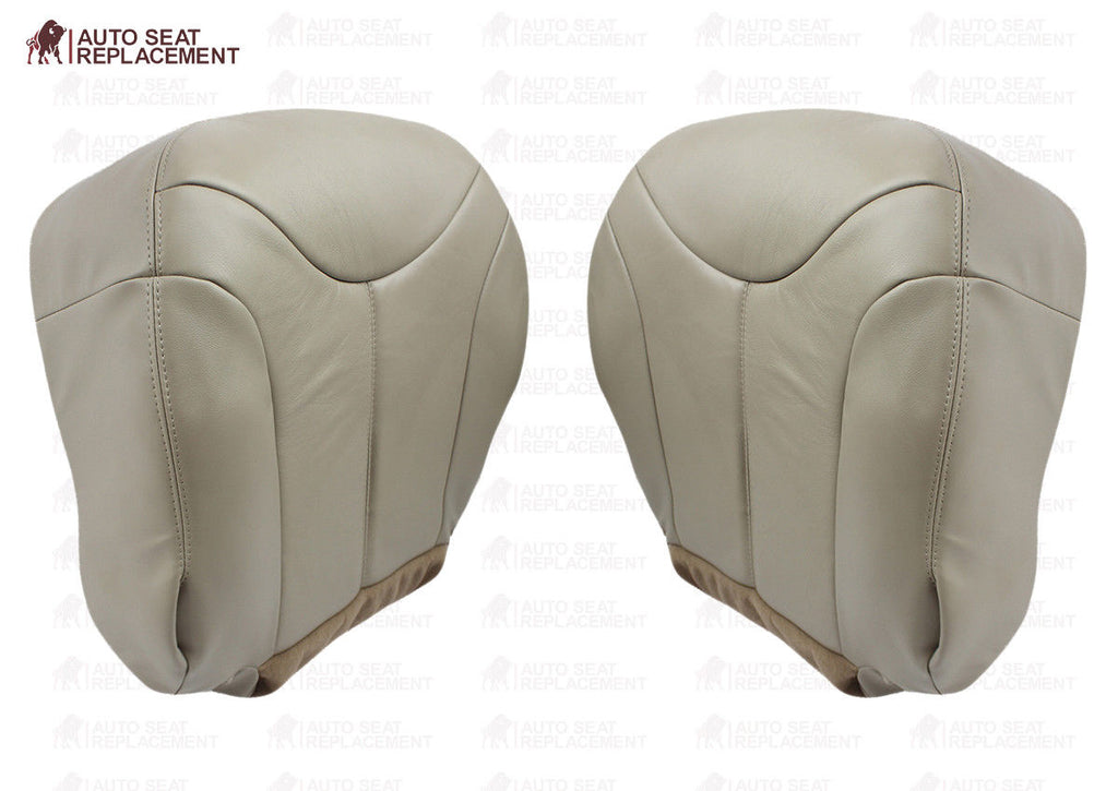 2000 2001 2002 GMC Yukon Driver and Passenger Bottom Leather Seat Cover Tan- 2000 2001 2002 2003 2004 2005 2006- Leather- Vinyl- Seat Cover Replacement- Auto Seat Replacement