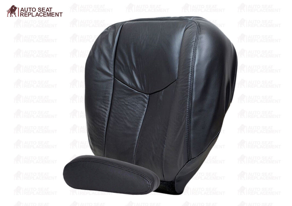 2003 2004 Chevy Avalanche Silverado Driver Bottom & Armrest Seat Cover Dark Gray- 2000 2001 2002 2003 2004 2005 2006- Leather- Vinyl- Seat Cover Replacement- Auto Seat Replacement