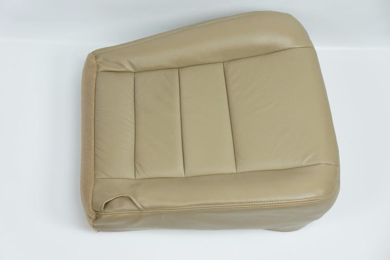 2002 - 2007 Ford F250 F350 Lariat Driver Bottom Leather Seat Cover Parchment TAN- 2000 2001 2002 2003 2004 2005 2006- Leather- Vinyl- Seat Cover Replacement- Auto Seat Replacement