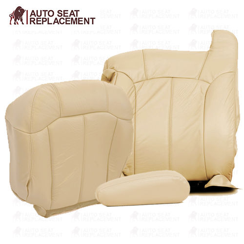 2000 2001 2002 GMC Yukon Driver Complete Package Upholster Seat Cover Light Tan- 2000 2001 2002 2003 2004 2005 2006- Leather- Vinyl- Seat Cover Replacement- Auto Seat Replacement