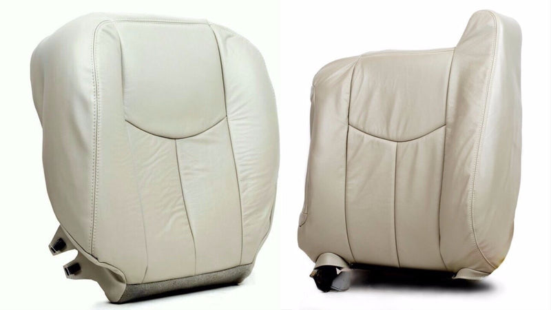 2003 To 2006 Chevy Tahoe Suburban Driver Bottom & Lean Back (Top) Seat Cover Tan- 2000 2001 2002 2003 2004 2005 2006- Leather- Vinyl- Seat Cover Replacement- Auto Seat Replacement