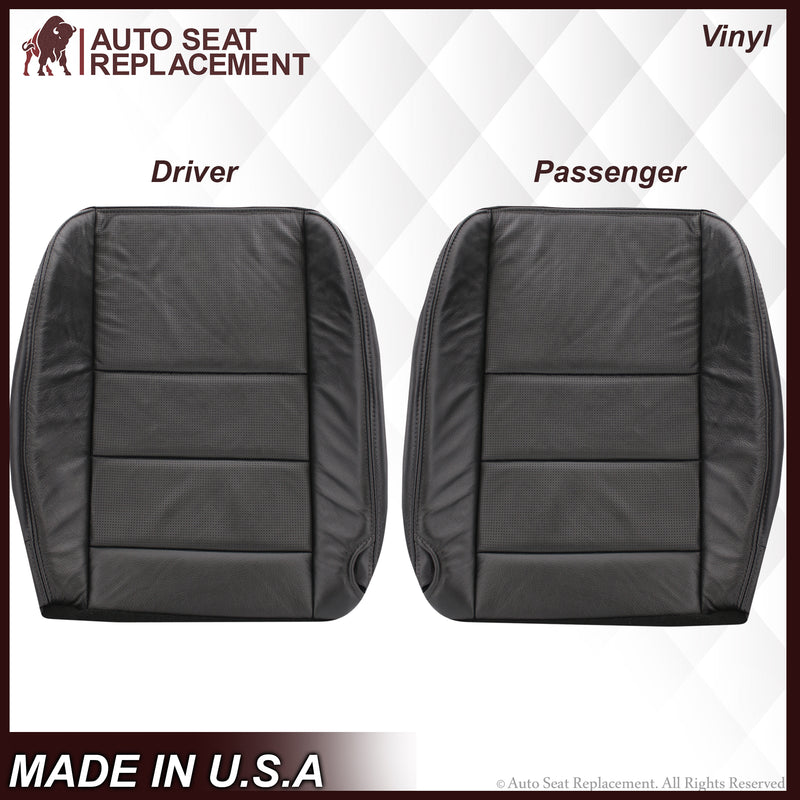 2002-2007 Ford F-250/F-350 Lariat Seat Cover in Black with Perforated Inserts: Choose From Variants- 2000 2001 2002 2003 2004 2005 2006- Leather- Vinyl- Seat Cover Replacement- Auto Seat Replacement