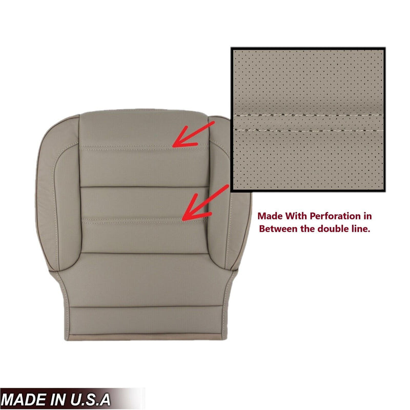 2014 2015 2016 2017 2018 2019 GMC Yukon  Denali Perforated Leather Seat Cover Replacement in Shale Tan