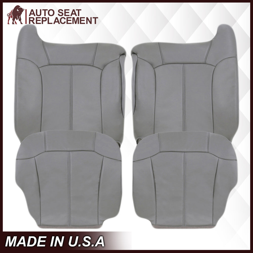 2000-2002 Chevy Tahoe/Suburban Seat Cover in Light Gray: Choose From Variations- 2000 2001 2002 2003 2004 2005 2006- Leather- Vinyl- Seat Cover Replacement- Auto Seat Replacement