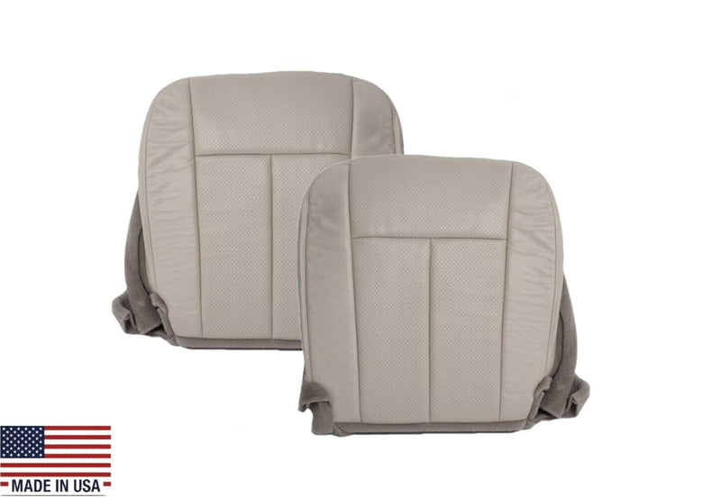 2007-2014 Ford Expedition Eddie Bauer/XLT Driver and Passenger PERFORATED Leather Replacement Seat Cover in GRAY