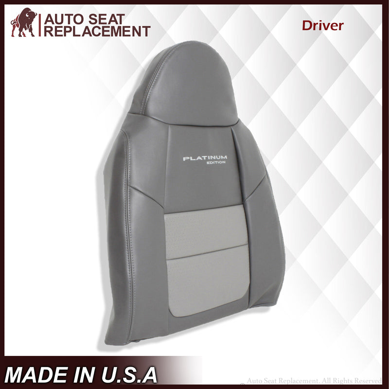2001 Ford F250 Platinum Edition New Vinyl Replacement Seat Cover in 2-Tone Gray
