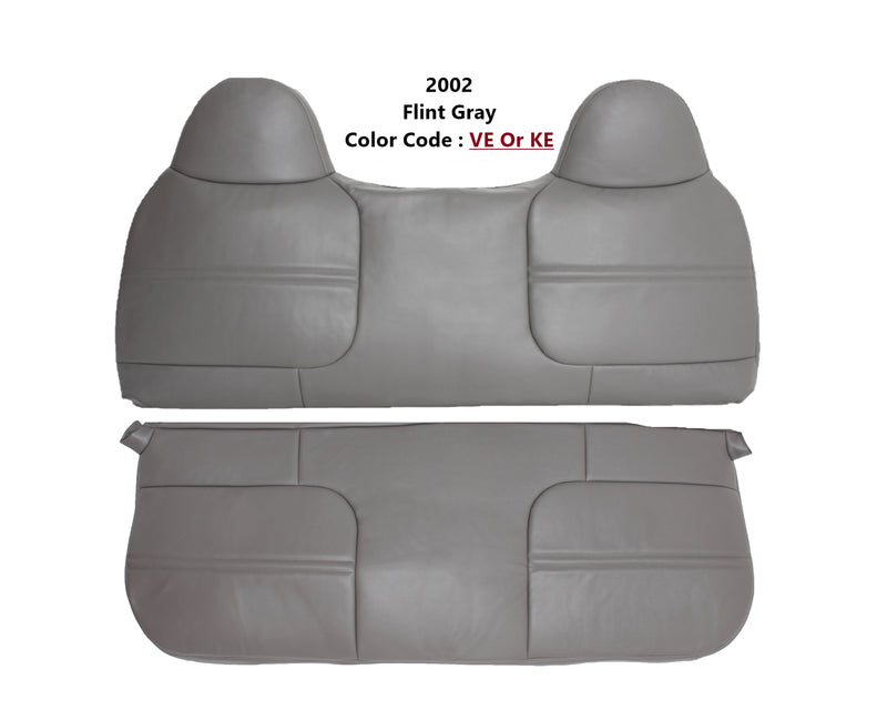 1999-2002 Ford F250 F350 F450 Super Duty XL Work Truck Synthetic Leather Front Bench Top & Bottom in Gray & Tan