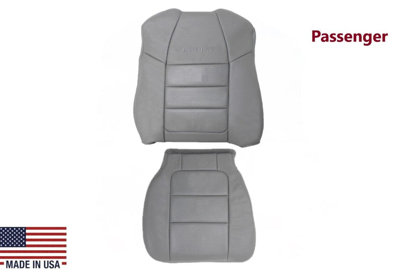 2001 2002 2003 2004 2005 2006 2007 Ford F350/F250 Lariat Extended Cab Perforated Leather Seat Cover in Gray