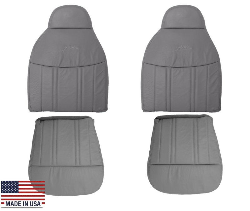 1997-1998 Ford F150 Lariat XLT Seat Cover in Medium Graphite Gray: Choose Leather or Vinyl