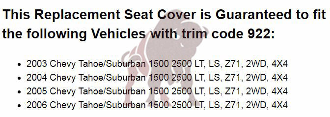 2003-2007 Chevy Tahoe/Suburban Seat Cover in Light Gray: Choose From Variations- 2000 2001 2002 2003 2004 2005 2006- Leather- Vinyl- Seat Cover Replacement- Auto Seat Replacement
